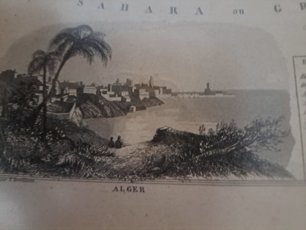 Carte de l'alg&eacute;rie ancienne Décoration