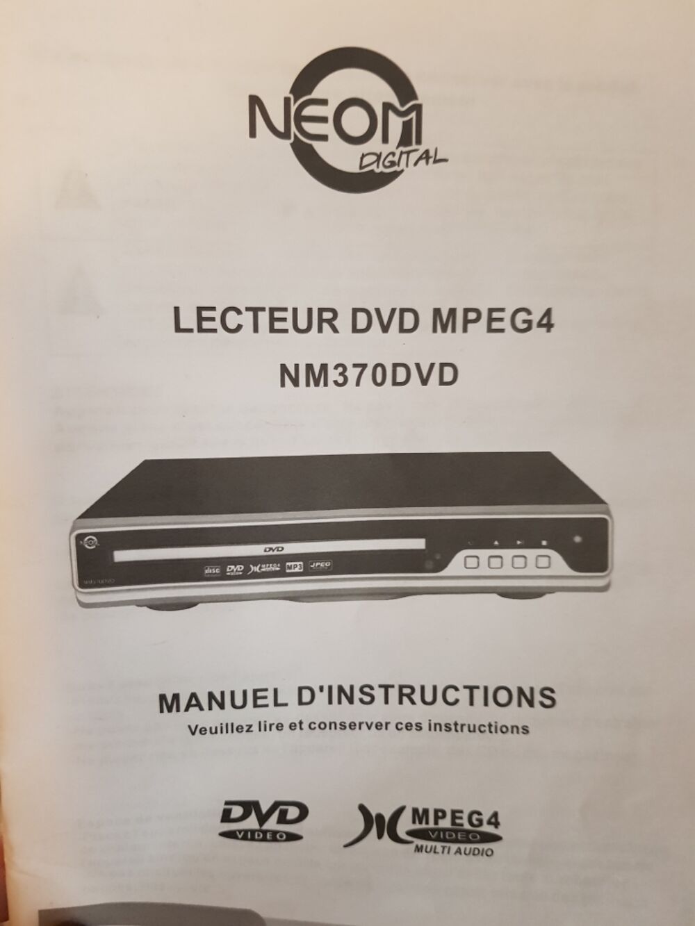 LECTEUR DVD MPEG4 NM370DVD Audio et hifi