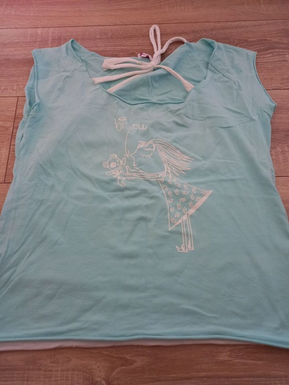 Tee-shirt bleu marque Fashion + taille 48/50 Vtements