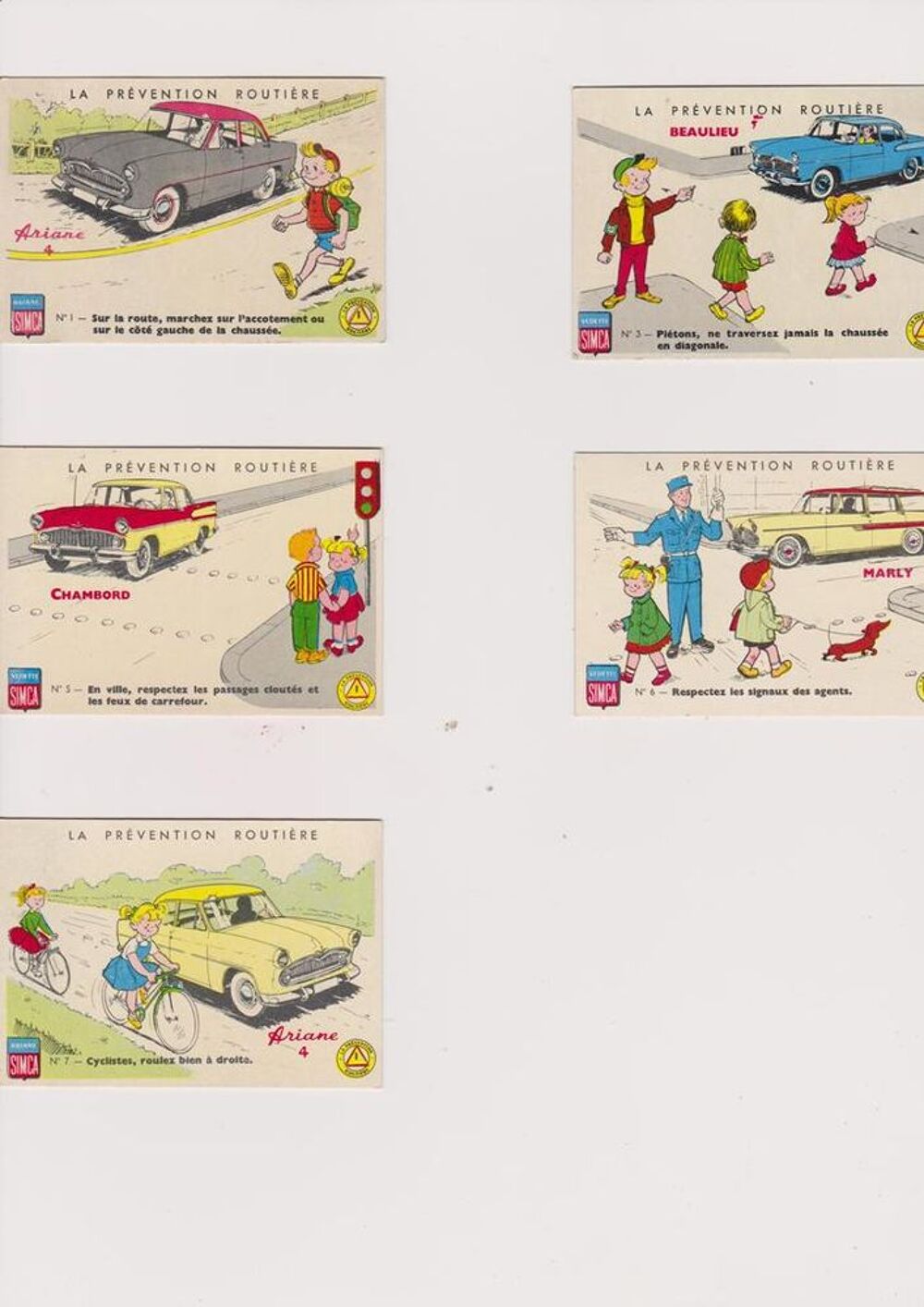 SIMCA - cartes bons points LA PREVENTION ROUTIERE 