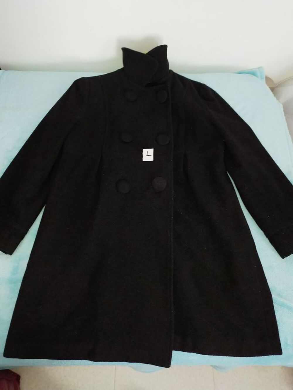 Manteau mi-long noir - Taille L Vêtements