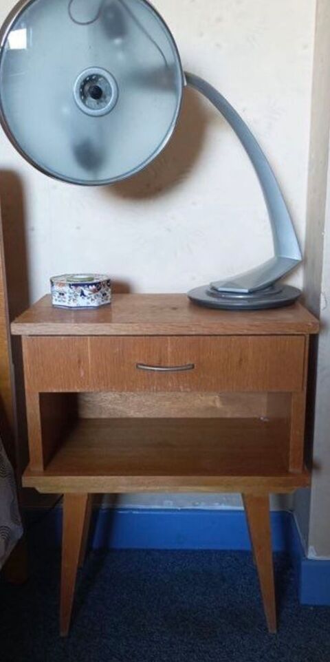 TABLE DE CHEVET CH�NE R�TRO ANN�E 70 60 Auriol (13)