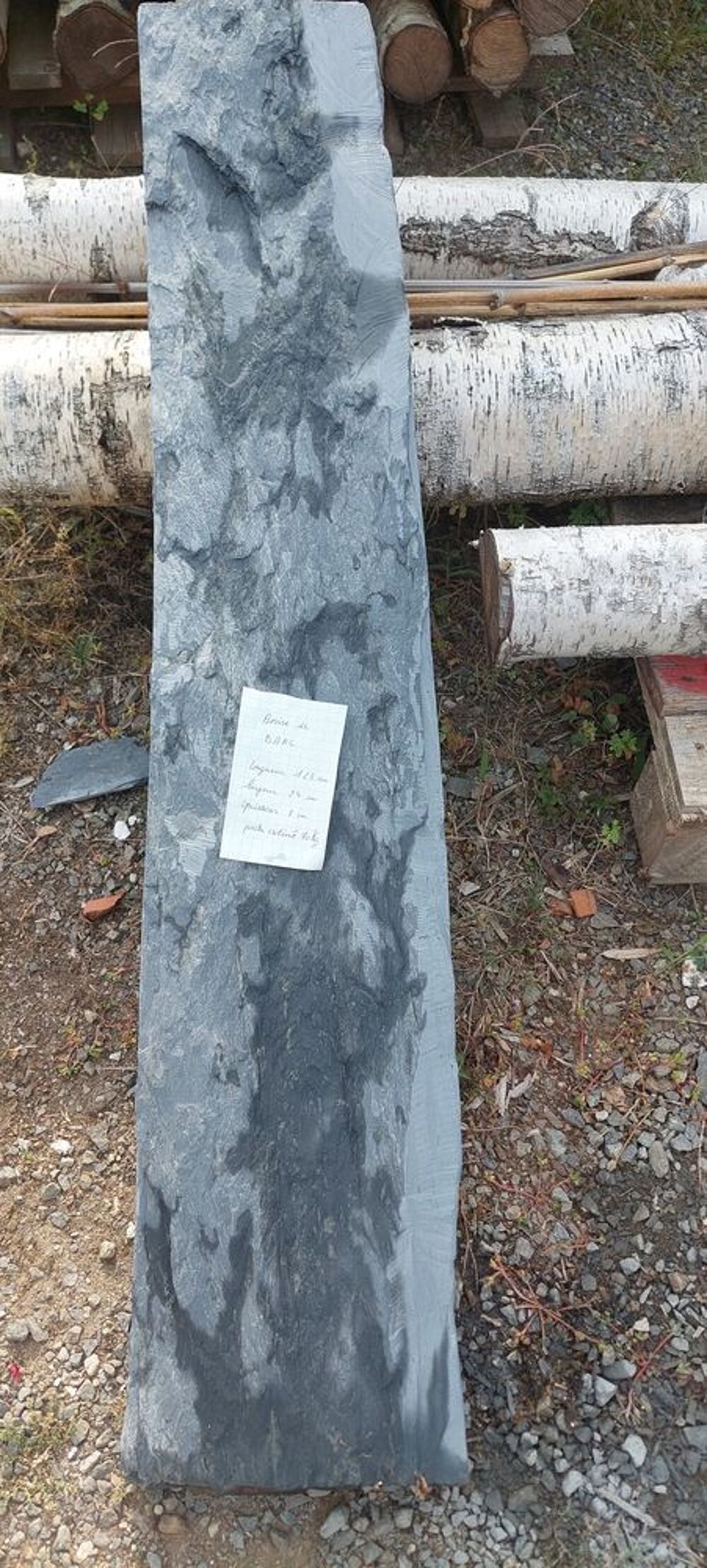 Monolithe Ardoise pour assise de banc 123 cm X 24 cm Jardin