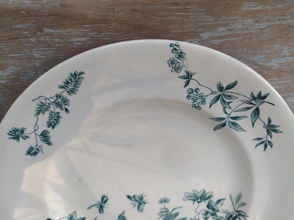 Assiette Terre de Fer Fa&iuml;ence de Longwy Mignon Oiseaux Décoration