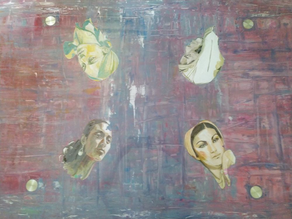 Table en verre / pi&egrave;ce unique + chaises en tek Meubles