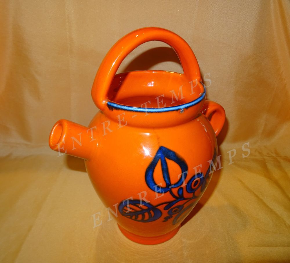 SCHRAMBERG TIVOLI SMF CHEVRETTE C&Eacute;RAMIQUE ORANGE VINTAGE Décoration