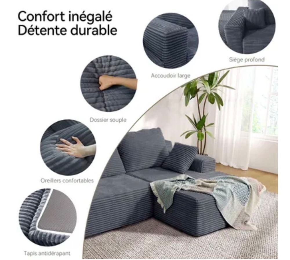 CANAPE D'ANGLE EN L NEUF Meubles
