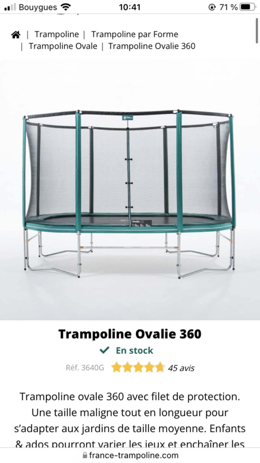 trampoline de chez France Trampoline. Sports