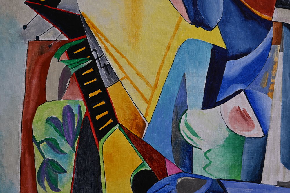Tableau acrylique sur toile - La musicienne Décoration