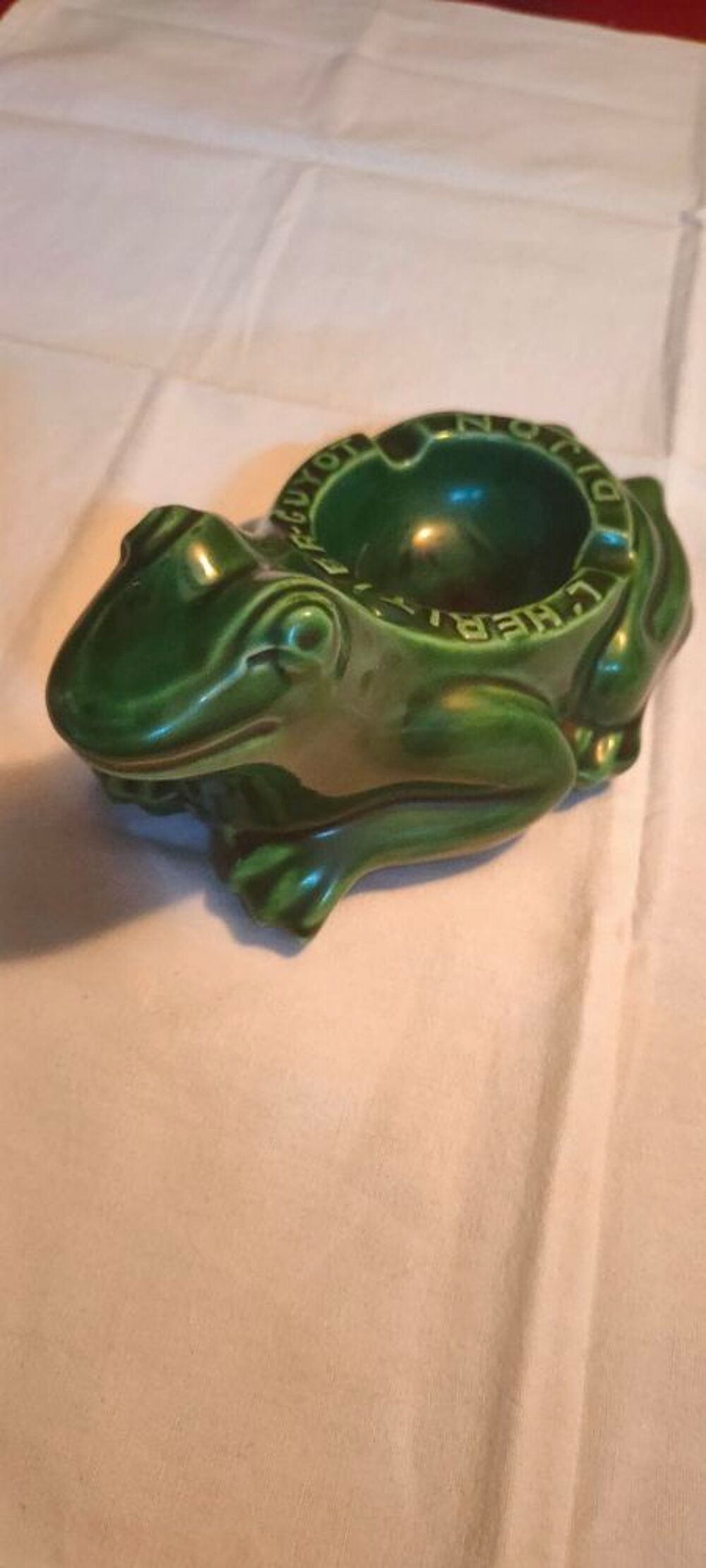 Ancien cendrier grenouille l'h&eacute;ritier guyot Décoration