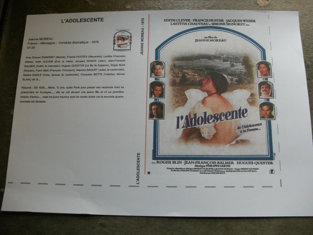Film : " L 'adolescente " DVD et blu-ray
