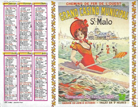 Calendrier du Facteur 1991 3 Castelnau-sur-Gupie (47)