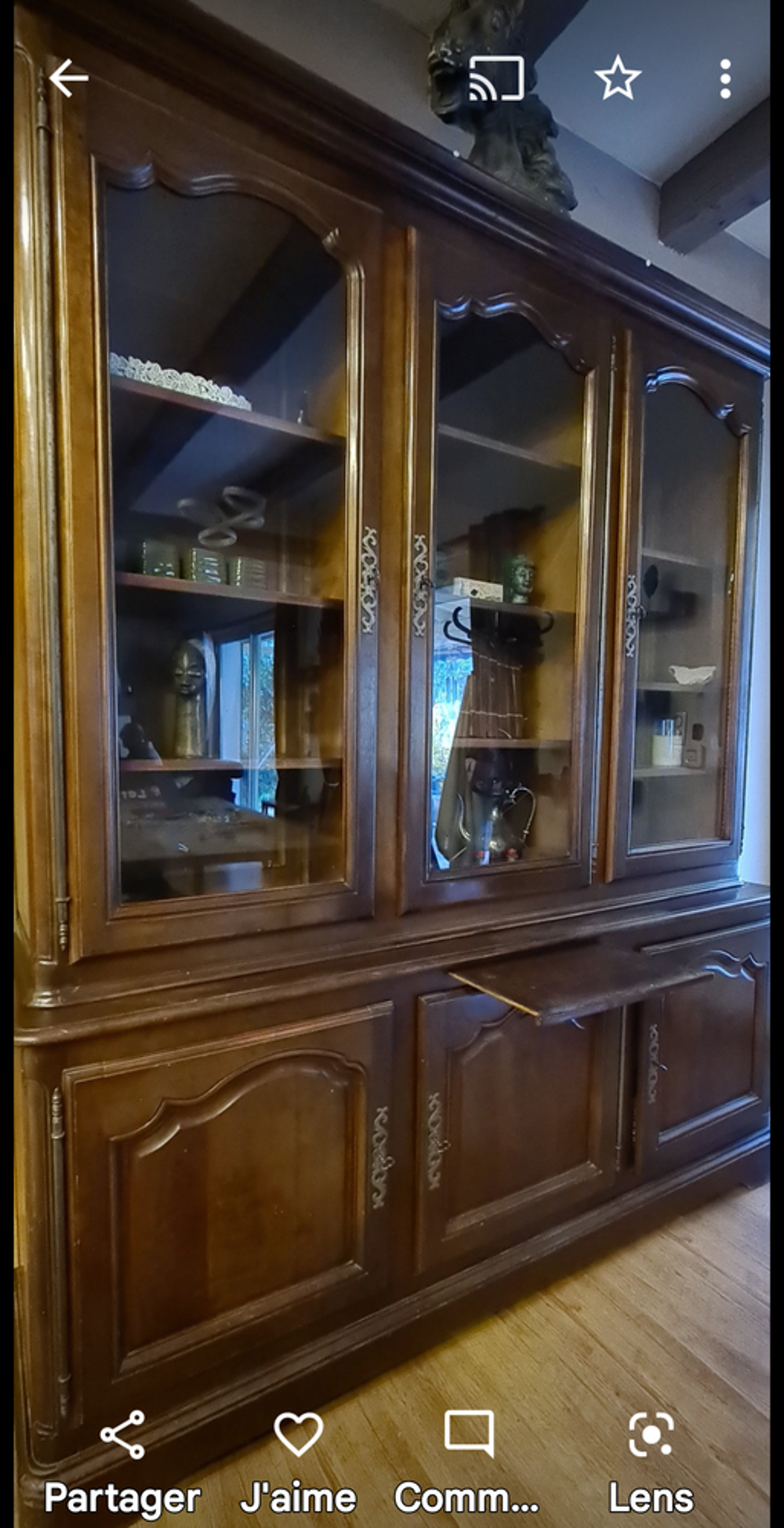 biblioth&egrave;que bahut en merisier massif Louis XIV Meubles