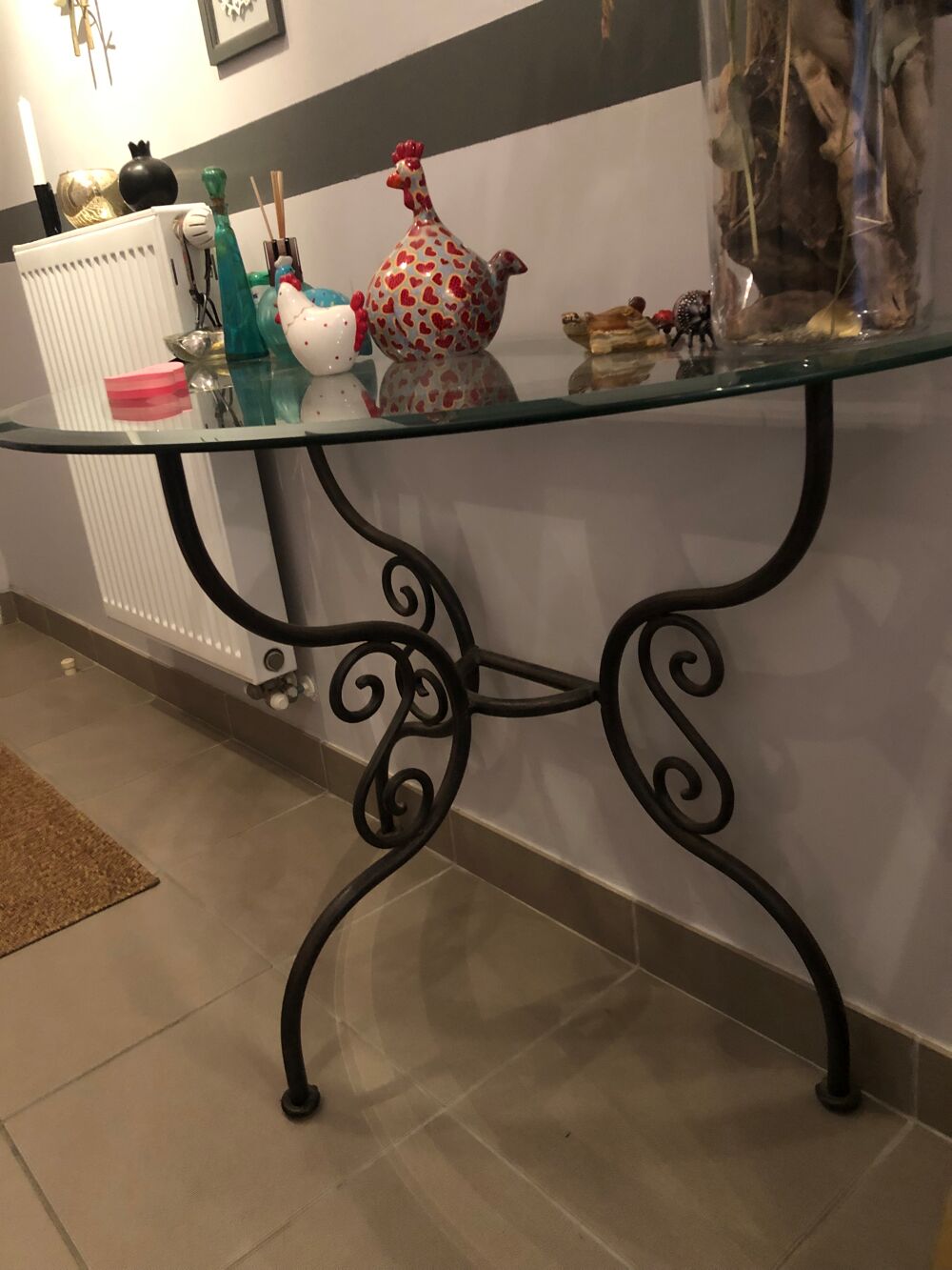 Table et chaise en fer forg&eacute; Meubles