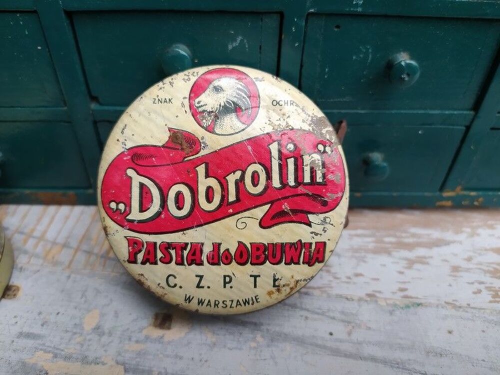 Ancienne Boite Publicitaire Cirage Dobrolin Pologne 