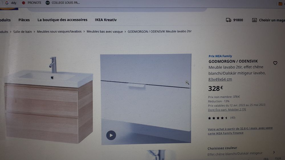 ensemble lavabo et meuble sans robinetterie Ikea neuf
Meubles
