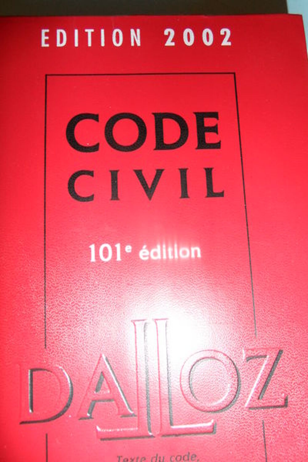 Code civil DALLOZ &eacute;dition 2002 Livres et BD