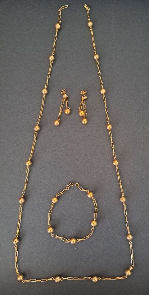 Bijoux Collier, bracelet et boucles d'oreilles or 18 carats 1500 Marignane (13)