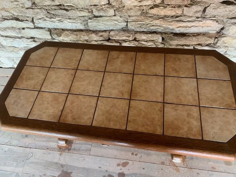 Table de salon en bois et c&eacute;ramique Meubles