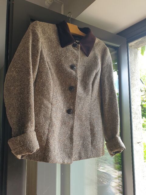 Veste chin�e marron cintr�e, vintage 8 Mouxy (73)