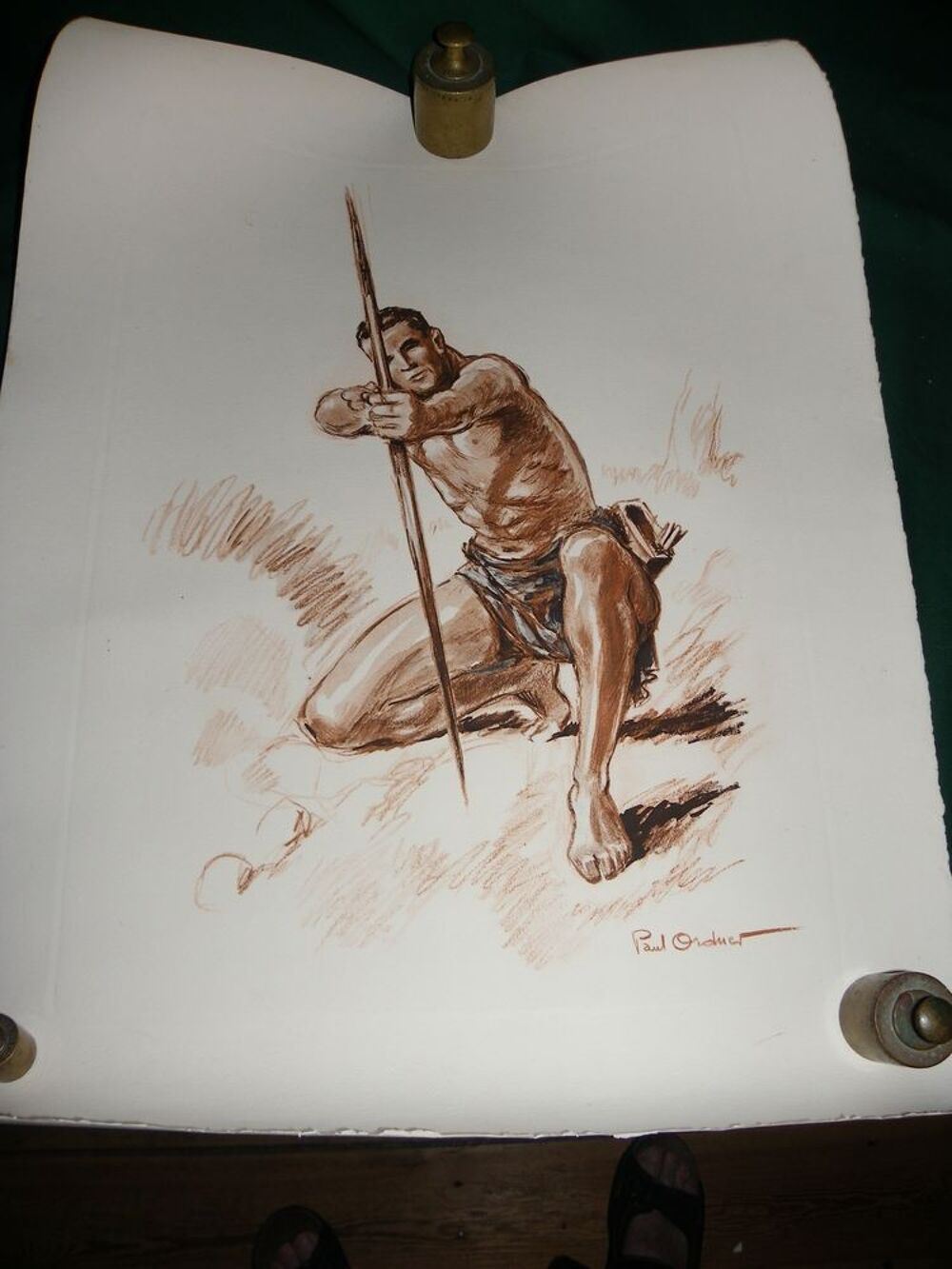LITHOGRAPHIE DE PAUL ORDNER : UN ARCHER 