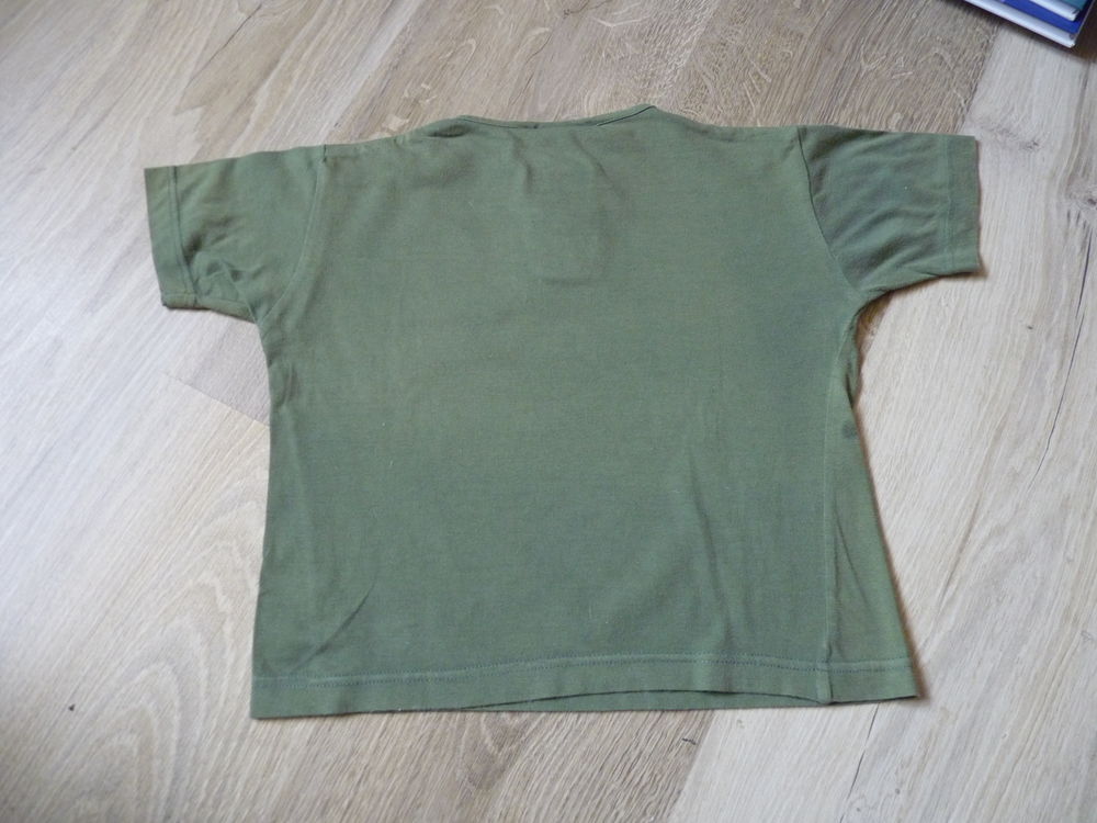 T-shirt gar&ccedil;on 3 ans kaki coton manches courtes + boutons au Vêtements enfants