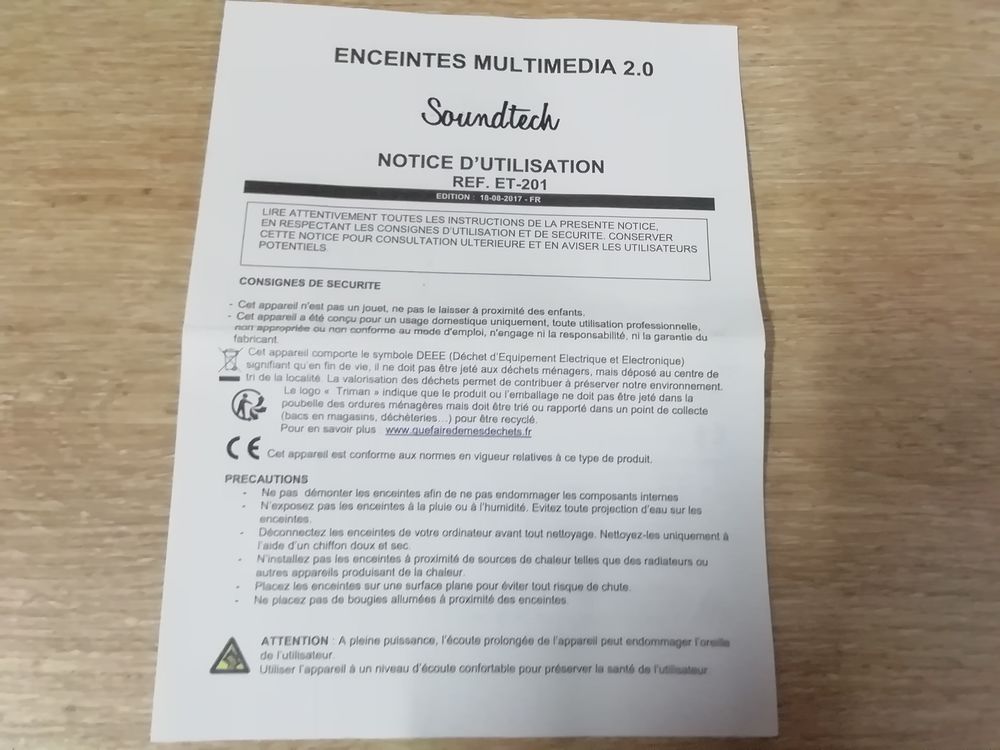 Enceintes multimedia 2.0 neuves Audio et hifi