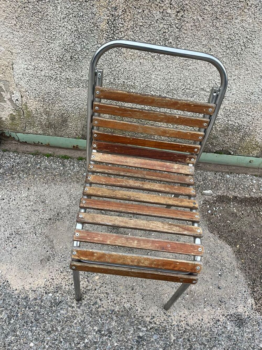 4 chaises bois et aluminium Meubles