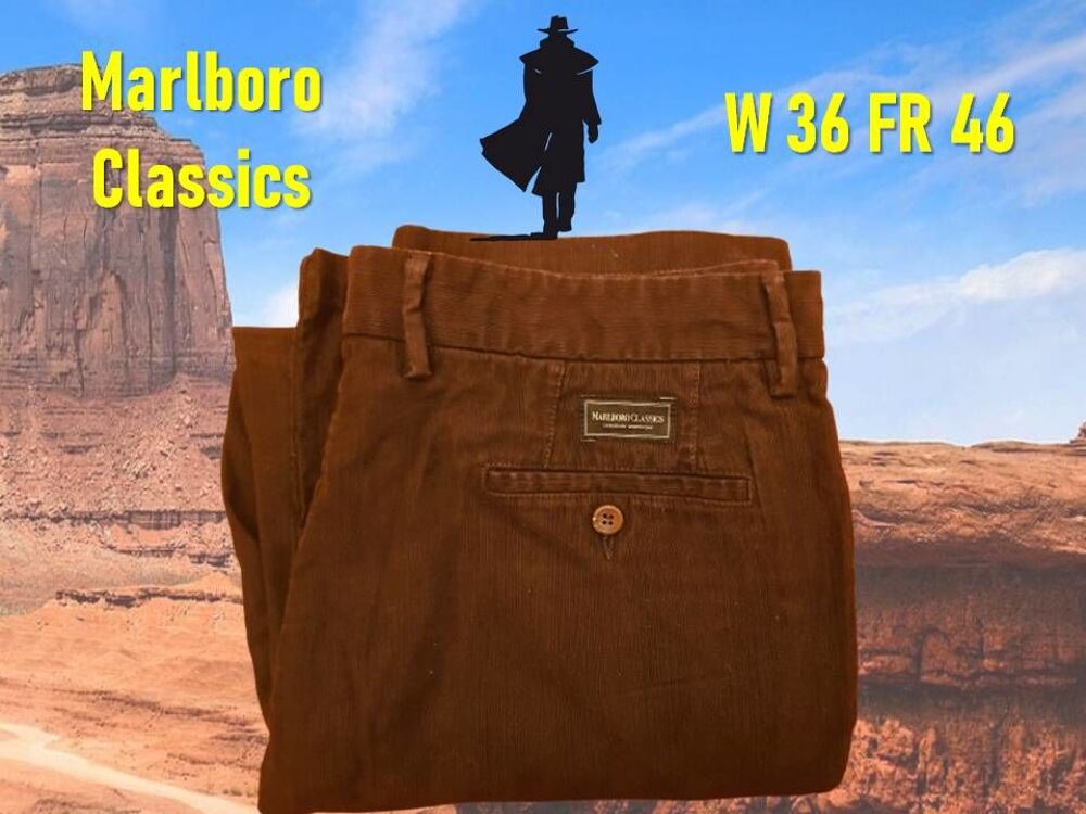 Pantalon Homme Marlboro Classics marron poches plaqu&eacute;es Vêtements