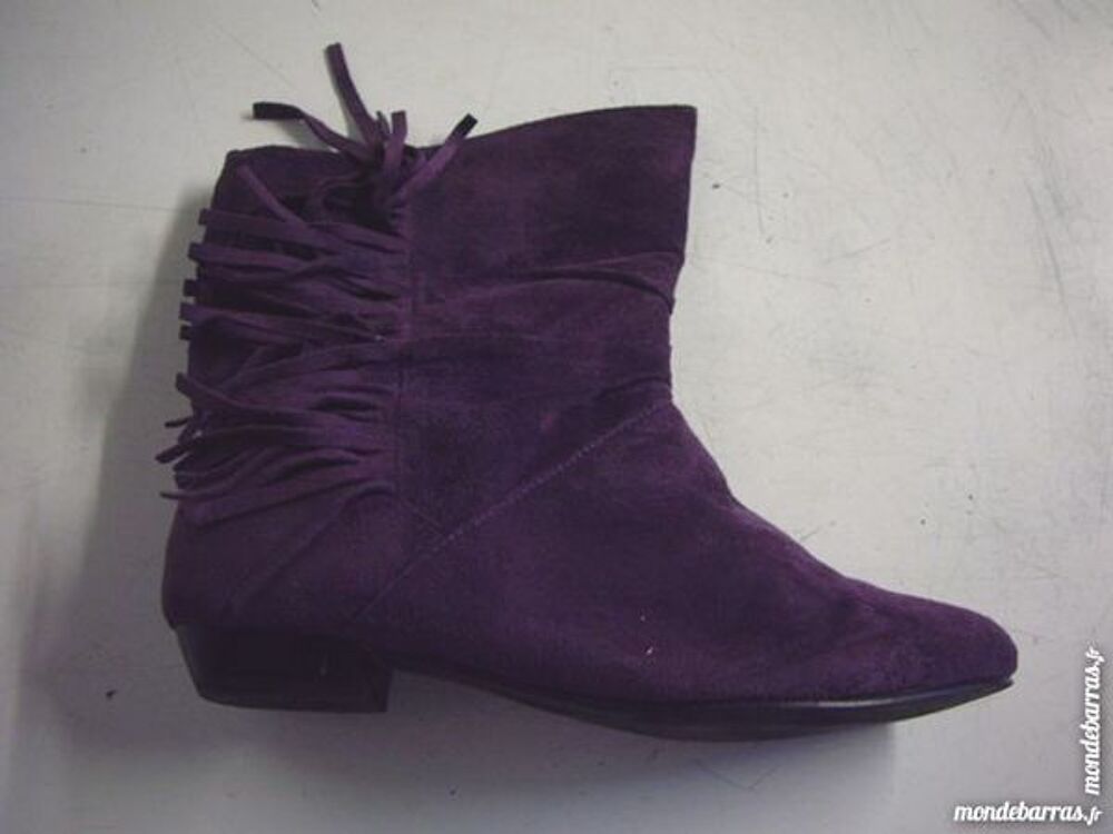 Bottines Violet &agrave; franges- pt 41 Chaussures
