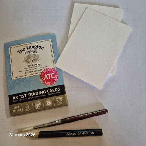 Lot de 6 petites cartes de visite aquarelles, 1 crayon et 1 12 Saumur (49)