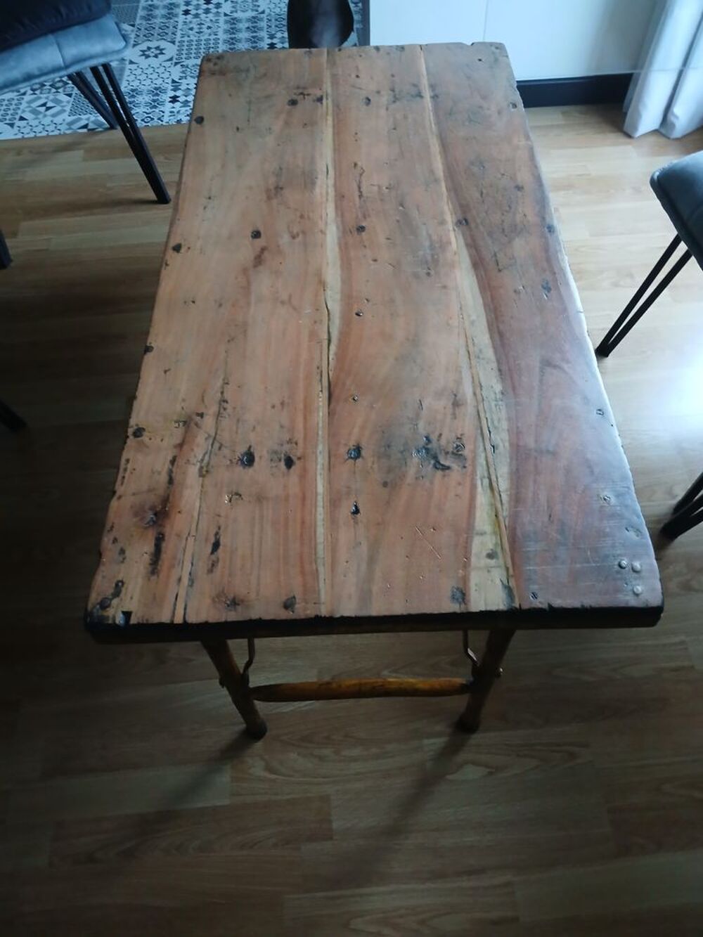 Table industrielle vintage authentique ? bois &amp; m&eacute;tal ? 120 Meubles