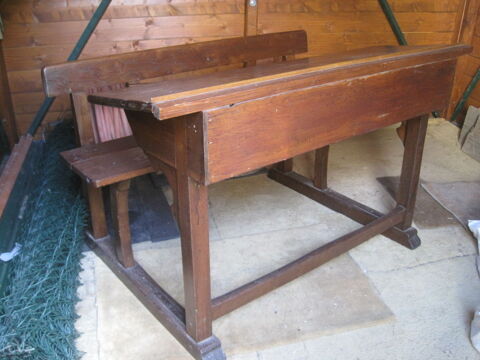 Banc d' Ecolier Pupitre Table Bureau Ancien 90 Vittel (88)