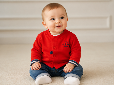 Gilet bebe Garçon 6 Mois rouge bleu marine pirate TBE 2 Brienne-le-Château (10)