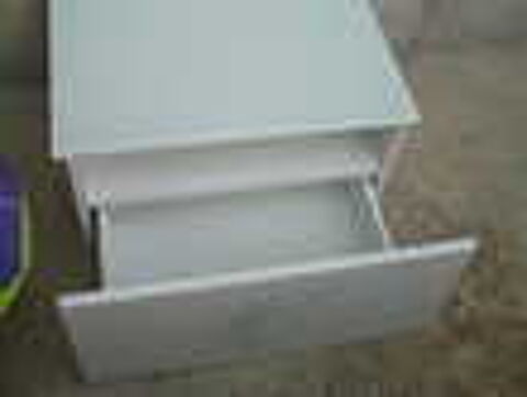 Meuble tiroir blanc + Verre tremp&eacute; opaque N&deg; 640 Meubles