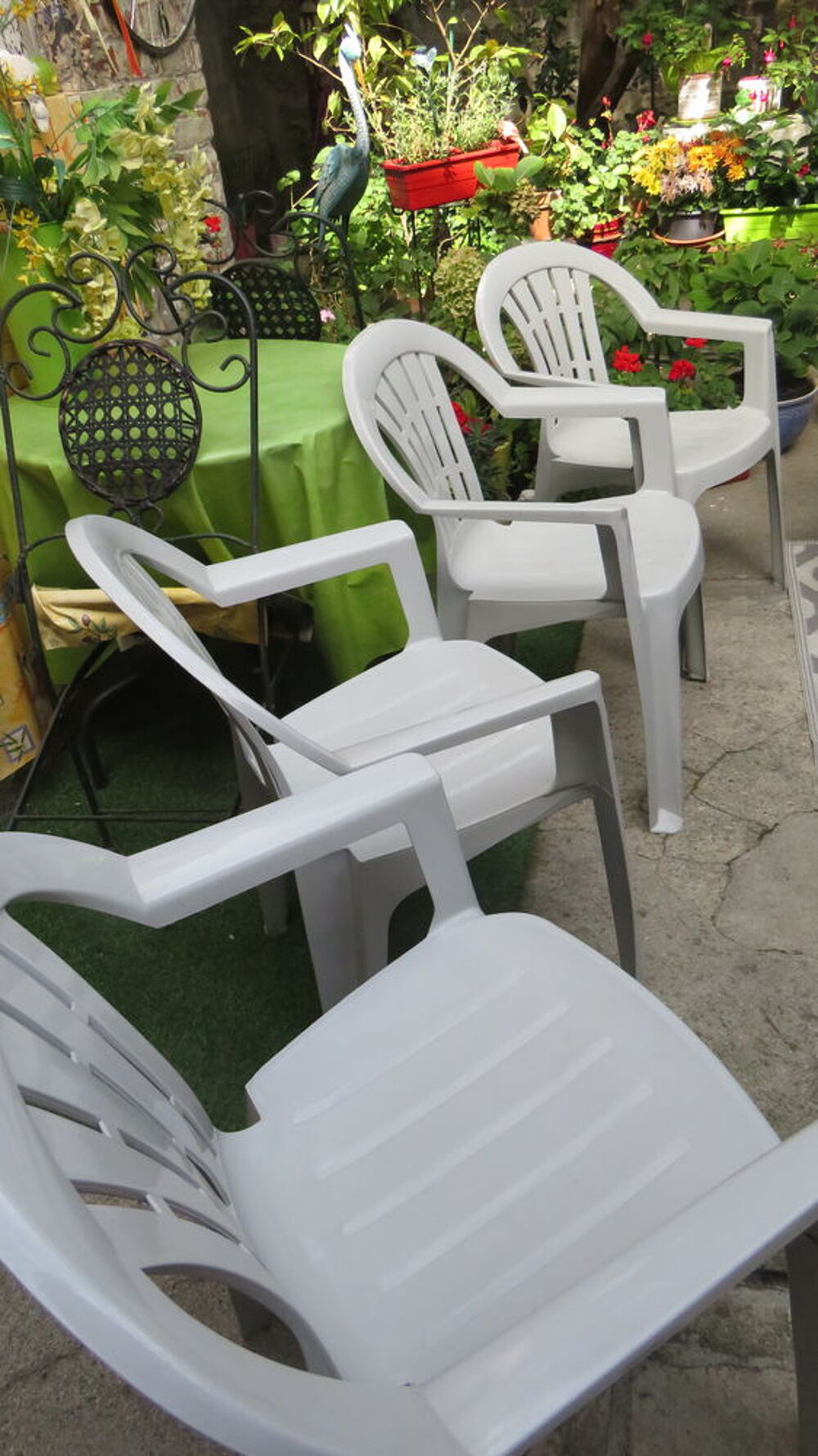 Lot de quatre chaises de jardin ou camping Jardin