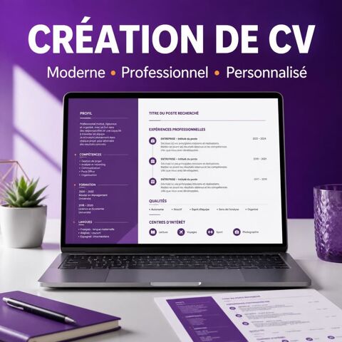 Création CV professionnel & lettre de motivation  31000 Toulouse