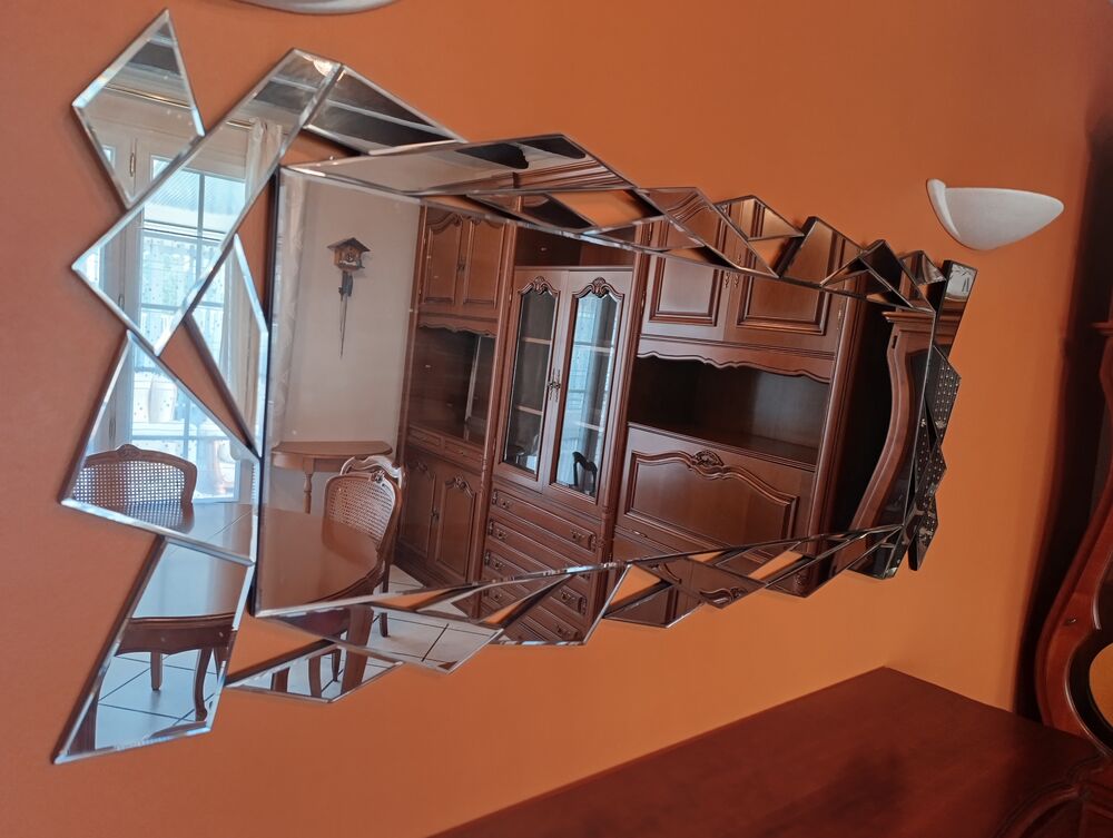 Miroir mural - style moderne avec cadre g&eacute;om&eacute;trique Décoration