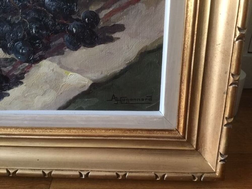 Tableau Huile sur toile Nature morte aux fruits Sign&eacute; Décoration