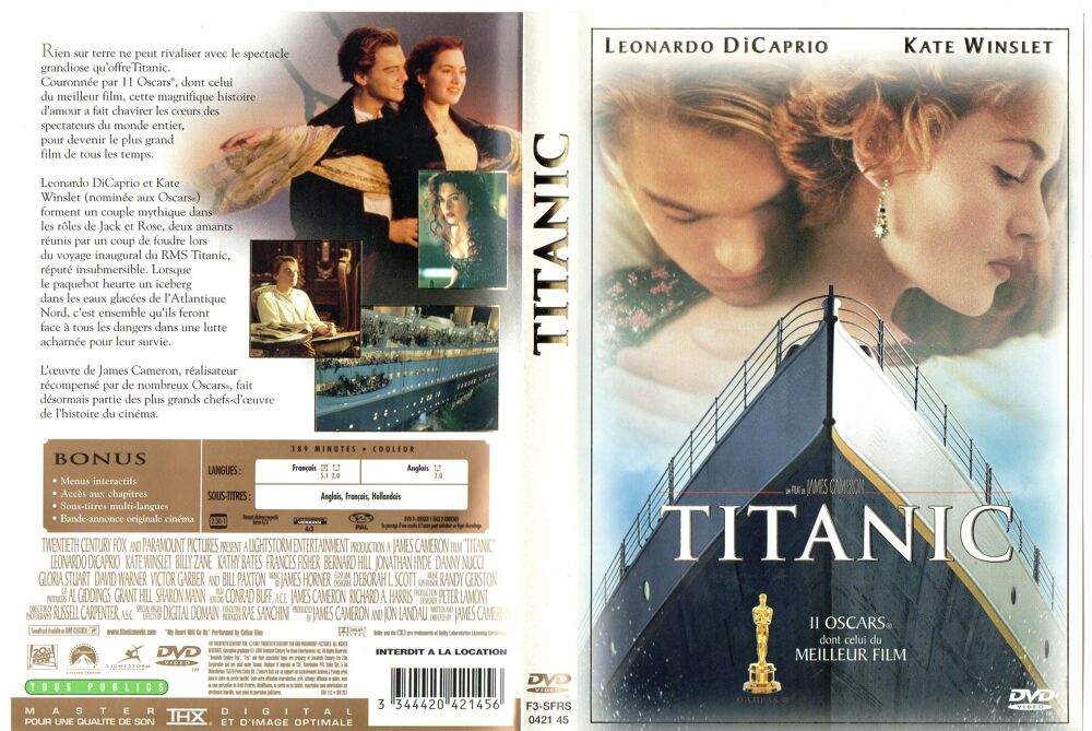 DVD Titanic DVD et blu-ray
