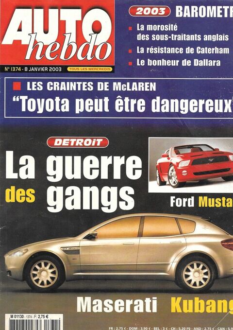 AUTO HEBDO n°1374 2003  CATERHAM R300  Dakar  Salon Detroit 2 Castelnau-sur-Gupie (47)