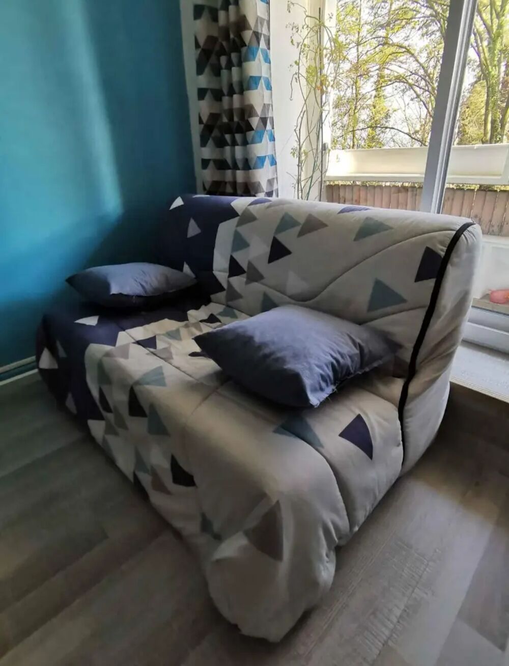 BANQUETTE BZ AVEC HOUSSE ET COUSSINS - TBE Meubles