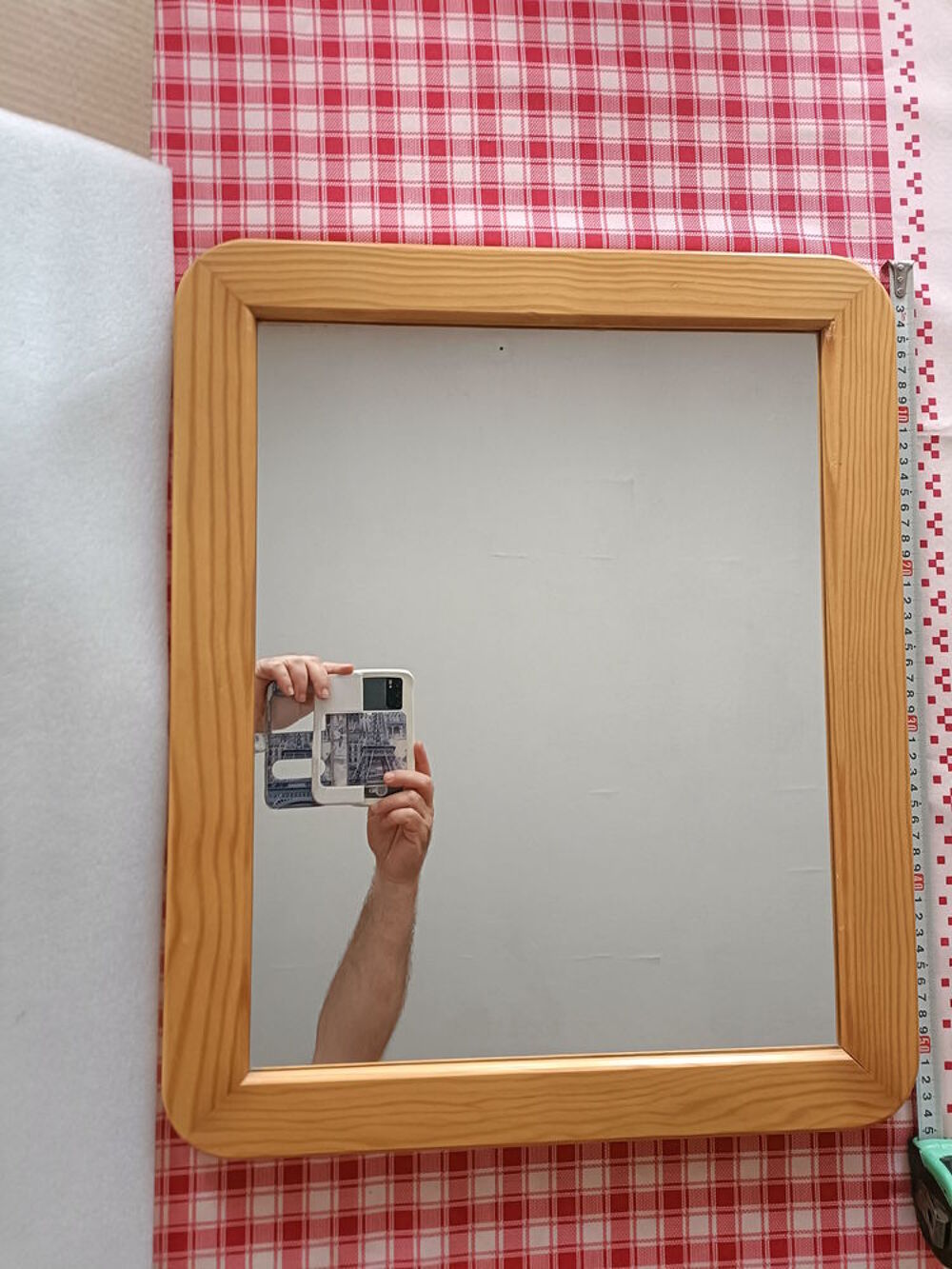 MIROIR RECTANGULAIRE EN PIN - 54 X 44 cm Décoration