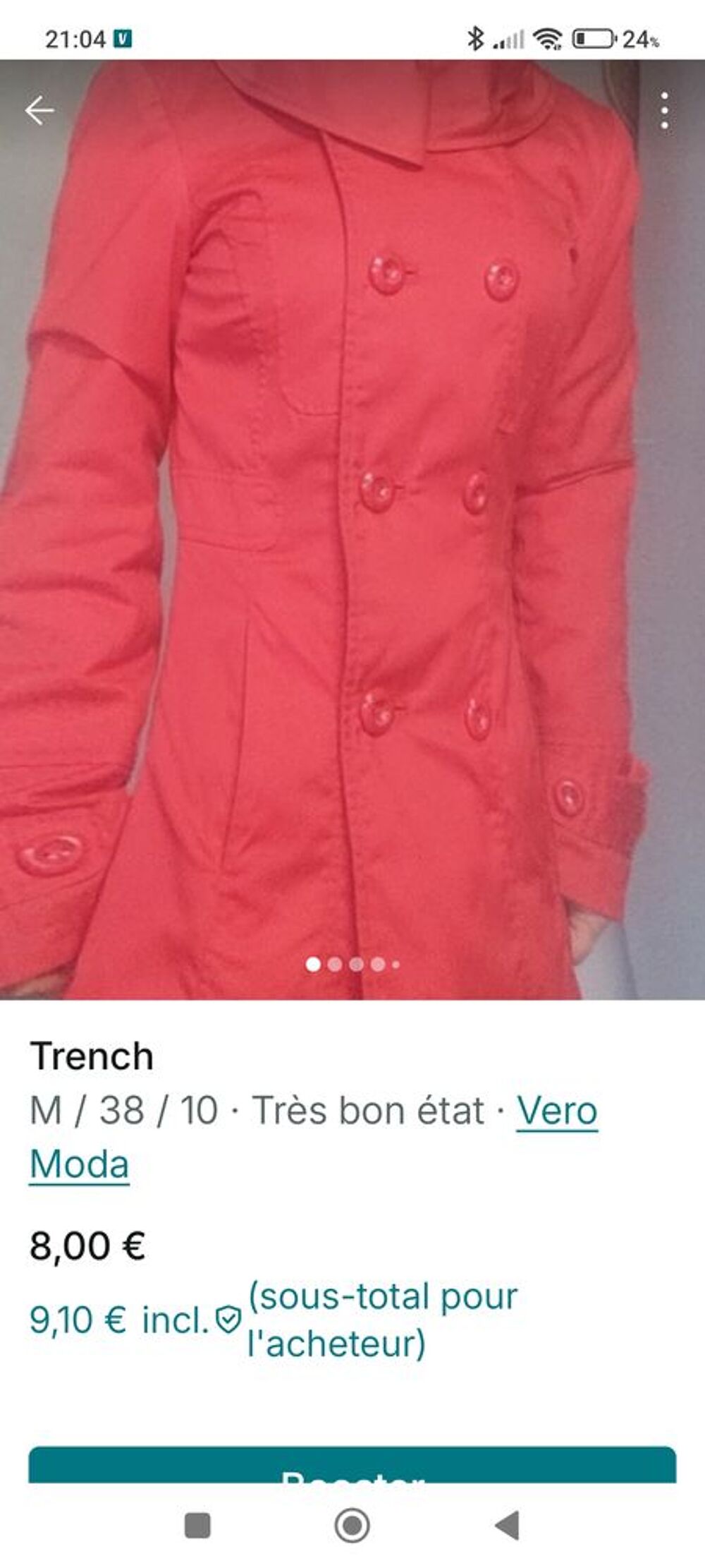 Veste rouge &agrave; double boutonnage Vêtements