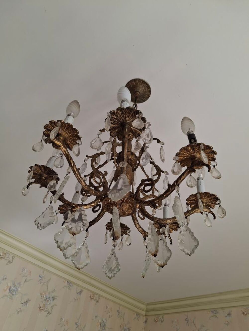 Lustre et ses 4 appliques style Louis XVI Décoration
