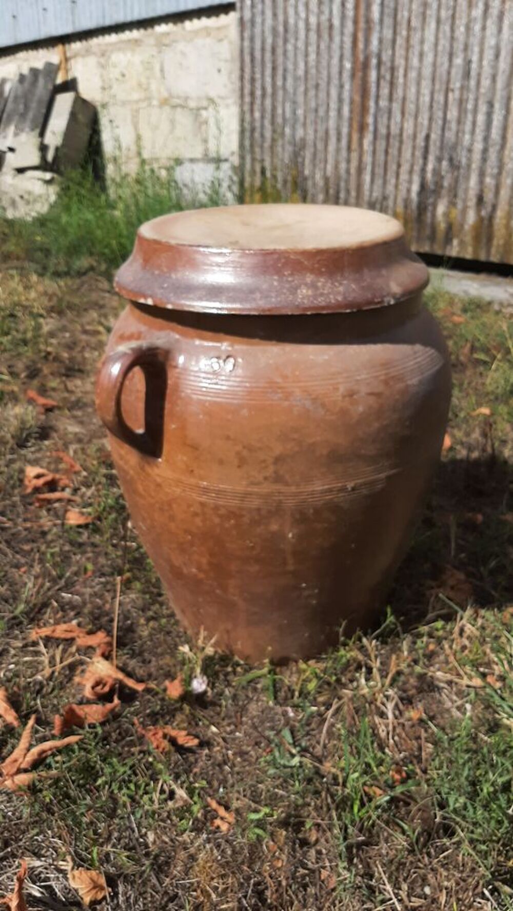 Jarre en terre cuite 50L avec couvercle ancienne
Décoration