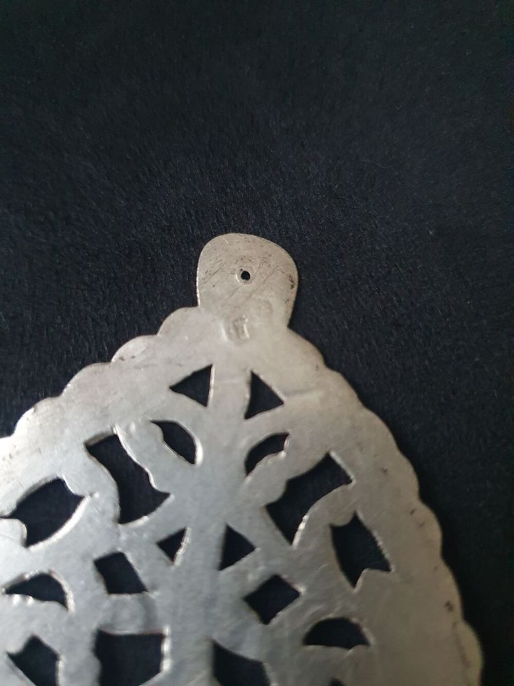 Fibule XIX&eacute; argent massif &eacute;poque coloniale Décoration