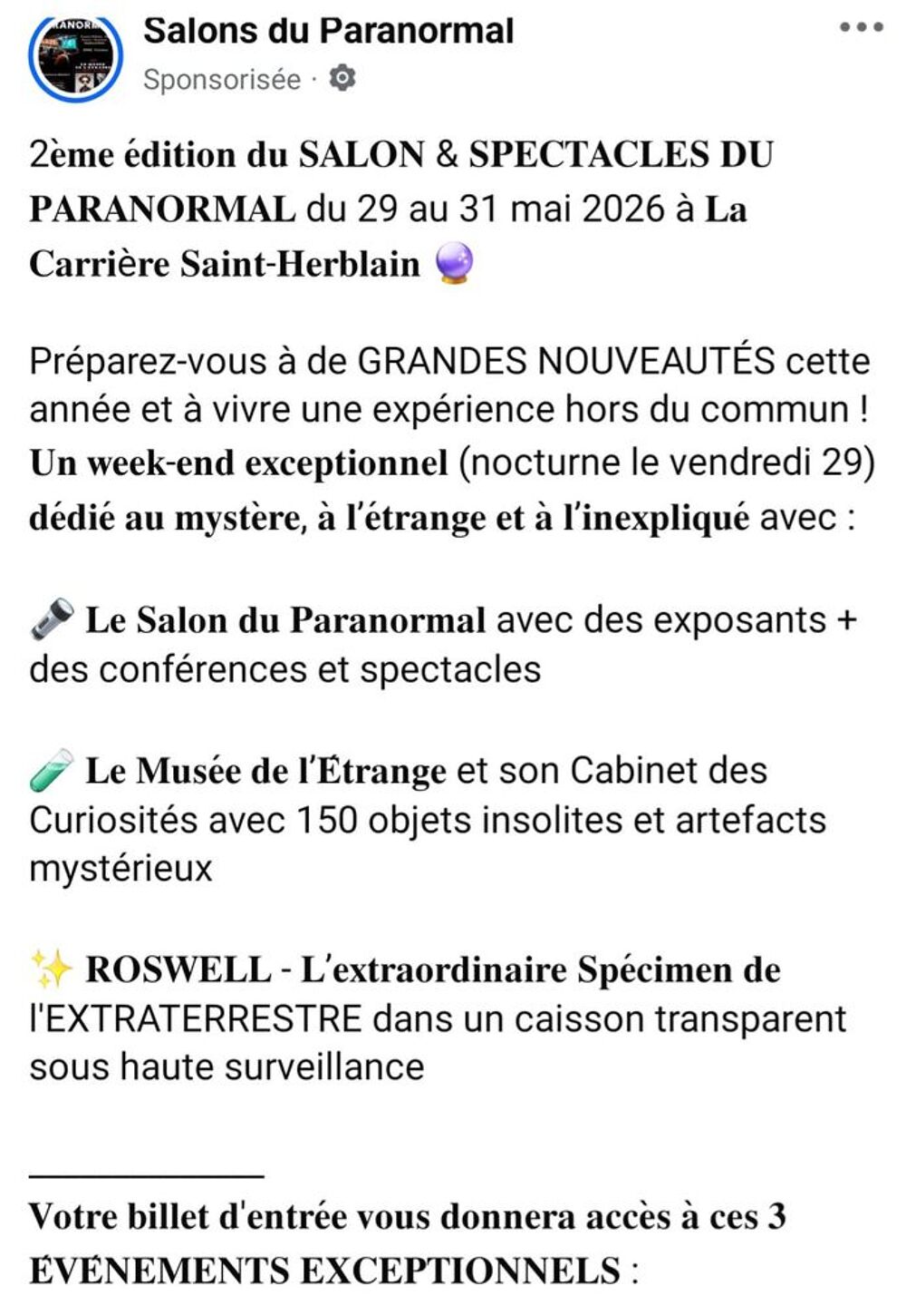 4 pass salon paranormal nantes st Herblain Billetterie