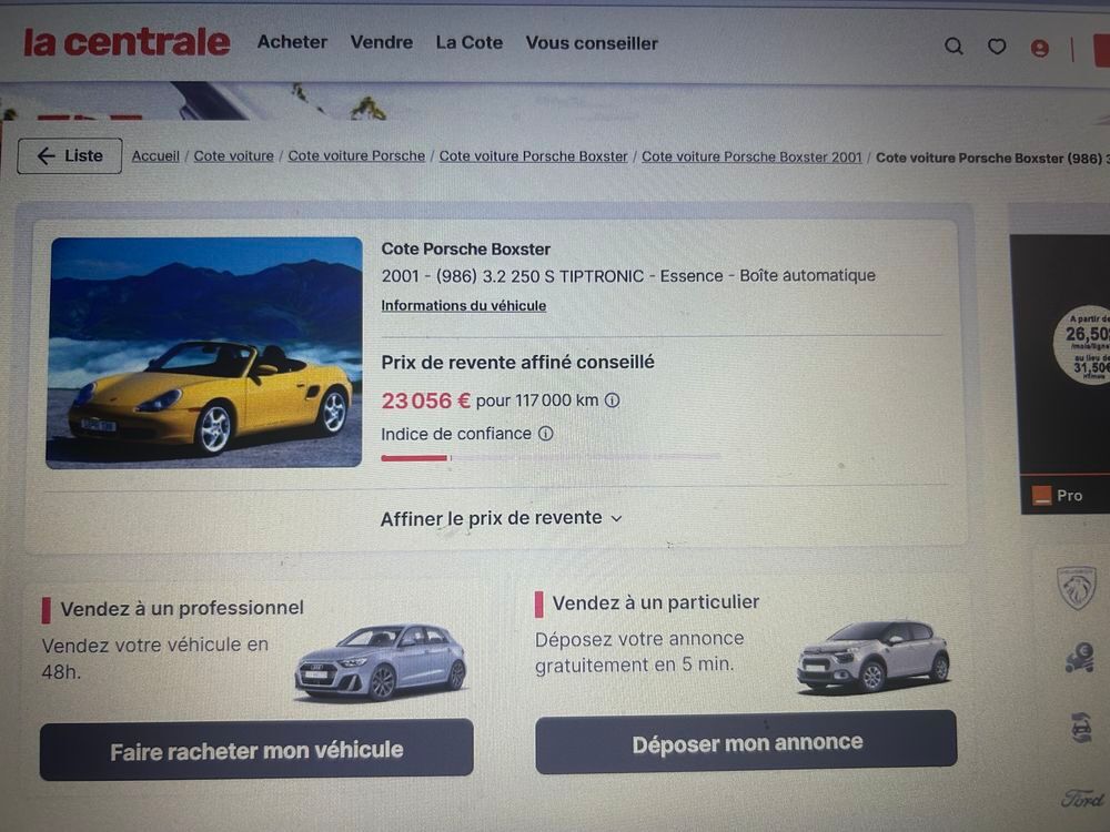 Boxster (986) Boxster 3.2i S Tiptronic S 2001 occasion 66550 Corneilla-la-Rivi&egrave;re