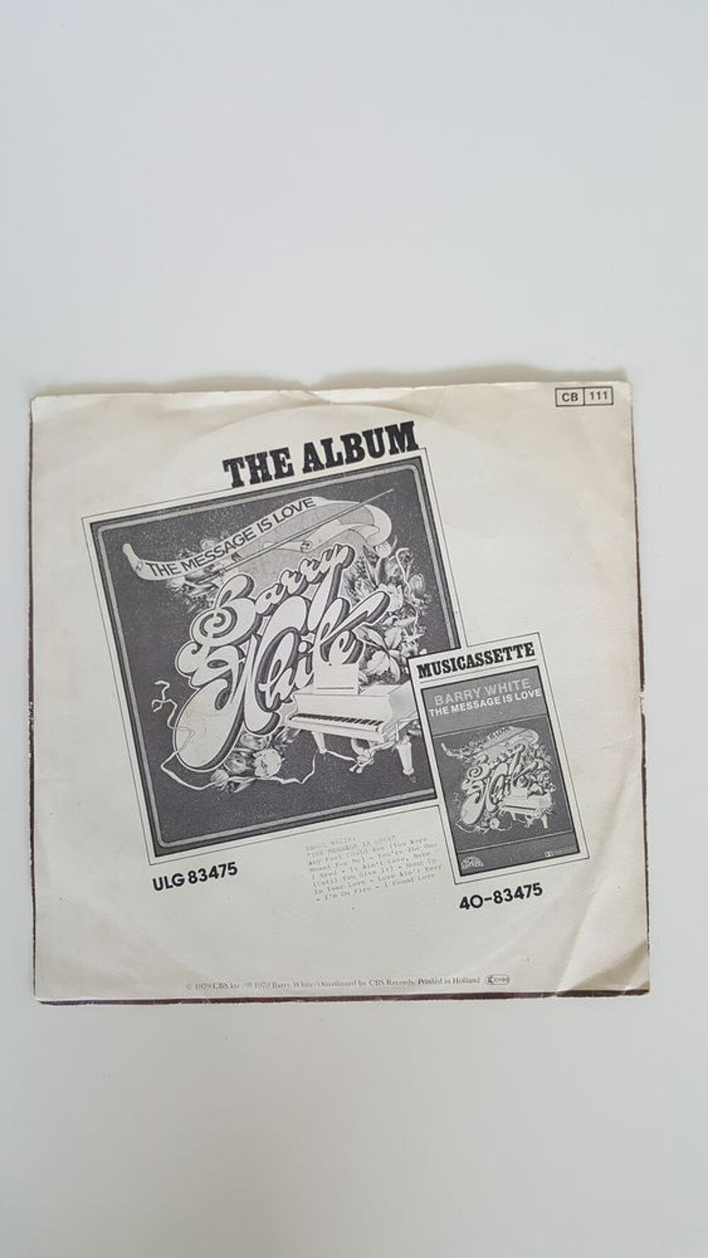 45 Tours BARRY WHITE Any fool could see
CD et vinyles